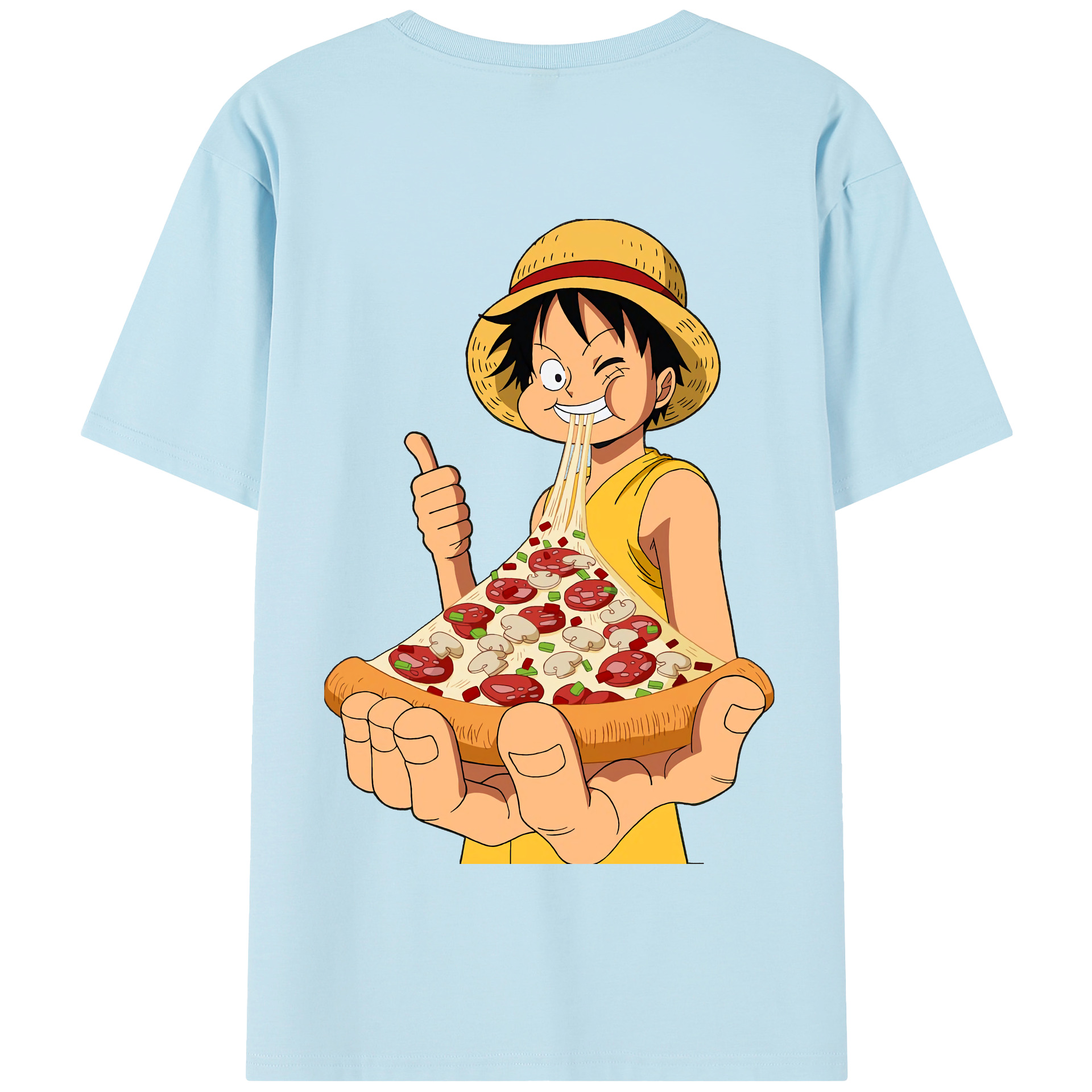 ワンピース モンキー・D・ルフィ ONE PIECE Monkey D. Luffy 綿100％半袖Tシャツ（背面プリント）